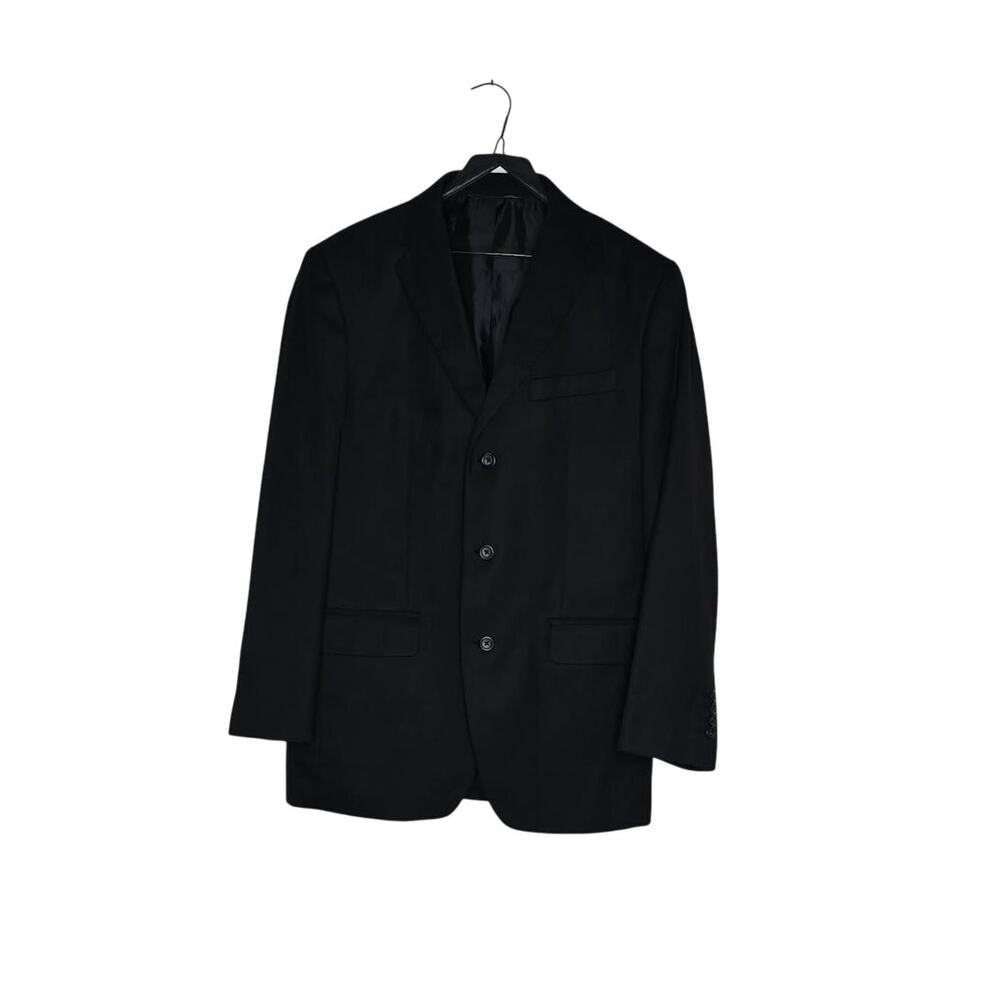 Merona Mens Black Blazer Sport Coat Size 40R 3 Button Classic Suit Jacket